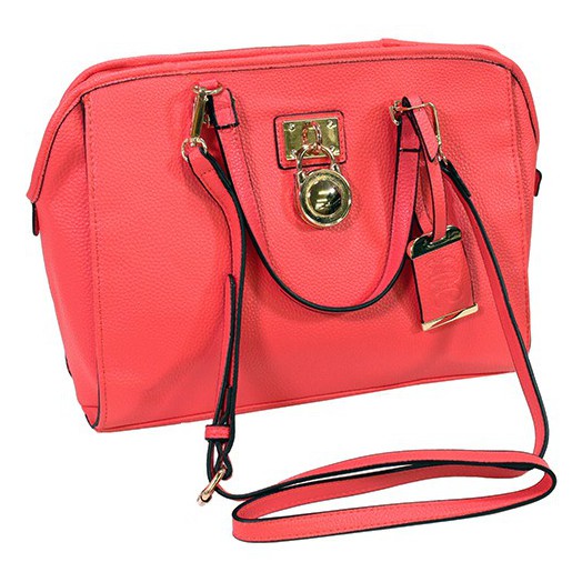 BULLDOG SATCHEL STYLE PURSE CORAL