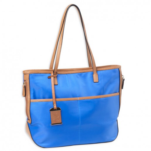 BULLDOG TOTE NYLON PURSE ELEC BLUE